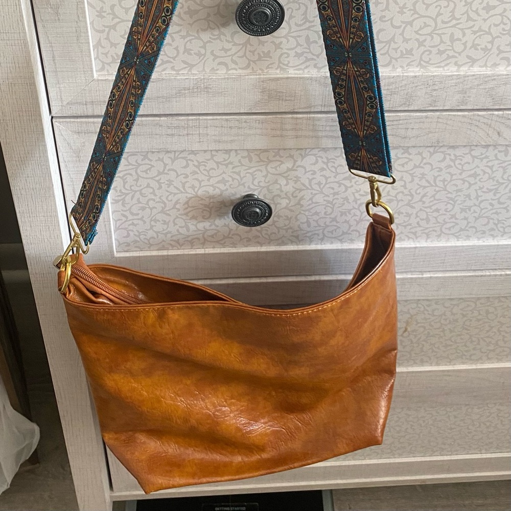 Camel color Bag - Adjustable Strap 10x13 very soft material